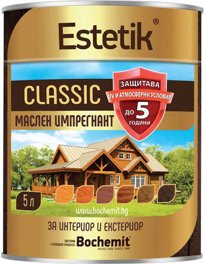 Лак За Импрегниране На Дърво Маслен Бор 5 Л Bochemit Estetik