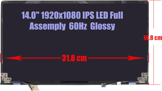 Laptop Screen 14" IPS LED 60Hz 1920x1080 Glossy for Asus Zenbook 14 Ux434 Ux434f Ux434fl Ux434flc Ux434fa Ux434fac 1-SCR0730