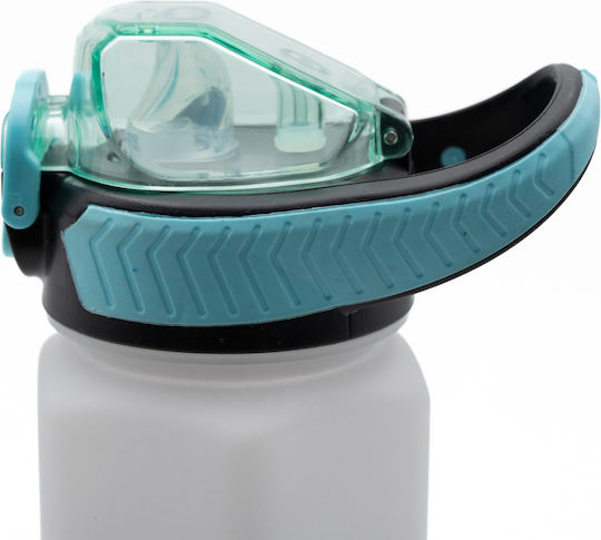 Păgure Sport Apă 750ml Ombre Negru-alb Design Hexagonal Pai Siliconic și Mâner de Transport