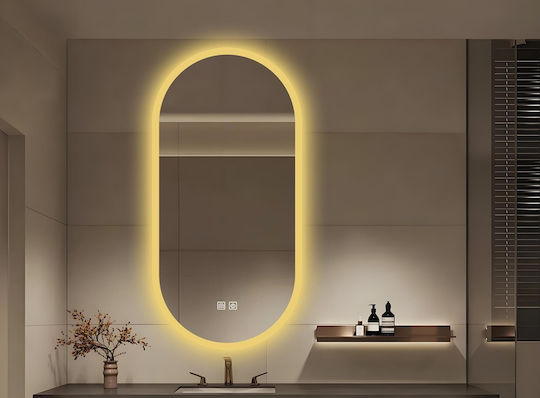 Futura Огледало За Баня LED Овал 50x80cm Пясъкоструй