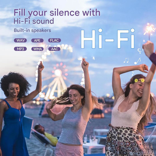 Agptek MP3 Player 64GB Bluetooth 5.3 Ecran TFT 2.4 Inch Hifi Lossless Difuzor Incorporat Radio FM Înregistrare Suportă Card TF 128GB Mov