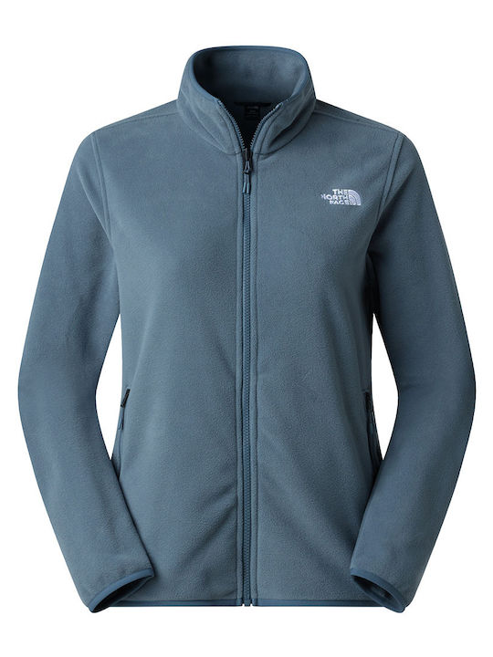 Glacier Fleece Damen Strickjacke mit Reissverschluss in Blau Farbe