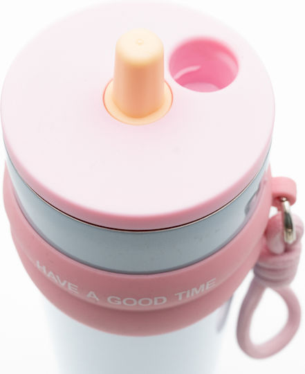 TnS Μπουκάλι Θερμός 800ml Καφέ με Καλαμάκι και Λαβή