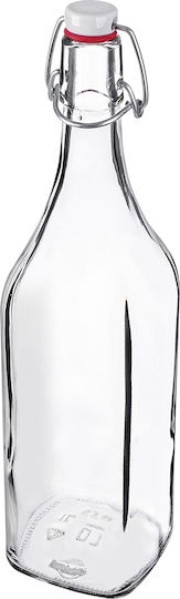 Kadax Glas Wasserflasche mit Clip Transparent 1000ml 3 Stücke