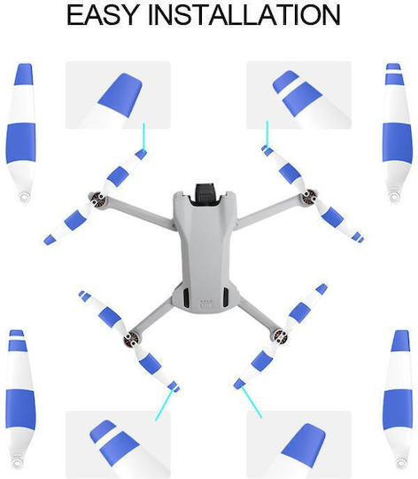 Dji Мини 3 Дрон Комплект 8 Бройки 6030f Витла Ниско Шумни Крила Отвертки Цвят Син