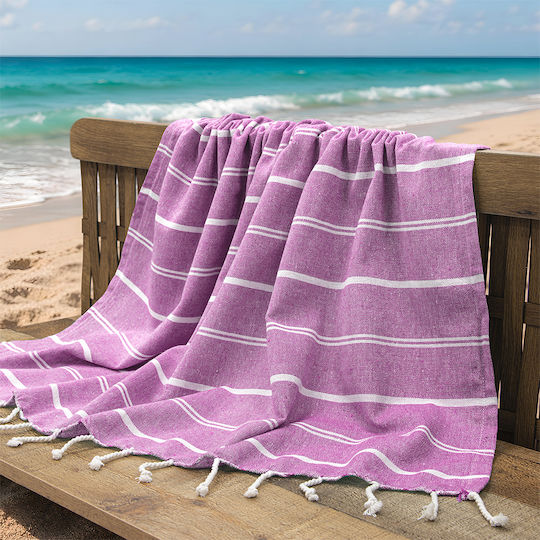 Lino Pestemal Pareo Veliu 90x180 Lilac