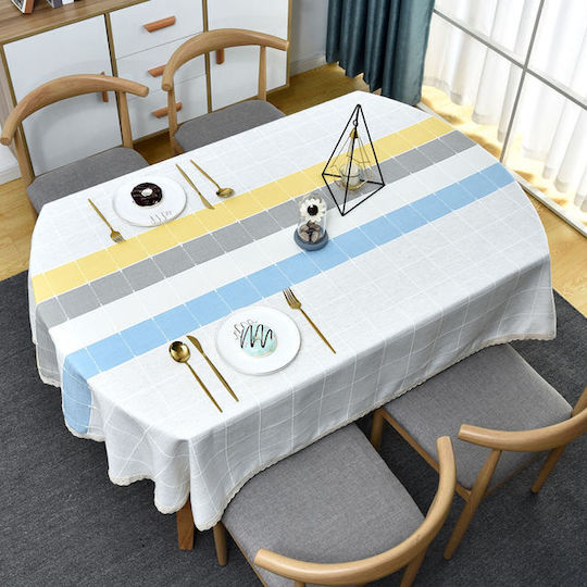 FRIPIA Multicolour Tablecloth With Lace 140x250cm