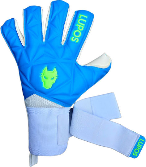 Lupos Azuro Mănuși De Portar — Latex German Giga Grip — Croială Roll Finger — Albastru/Verde