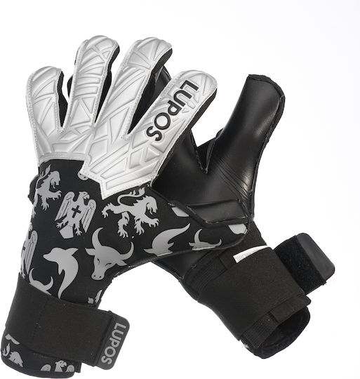Lupos Umbra Pro Mănuși de Portar — Latex German Contact — Croială Hibridă — negru/argintiu
