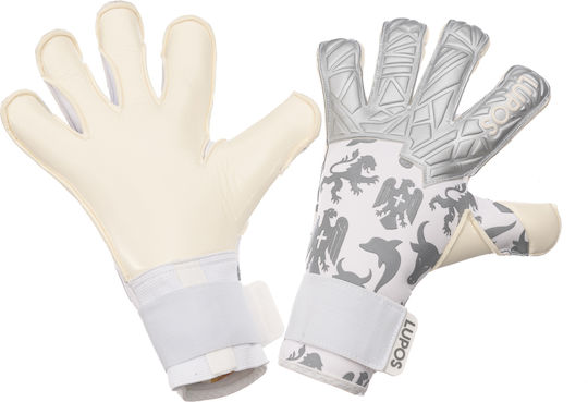 Lupos Helix One Pro Mănuși de Portar — Latex German Contact — Croială Hibridă — alb/argintiu