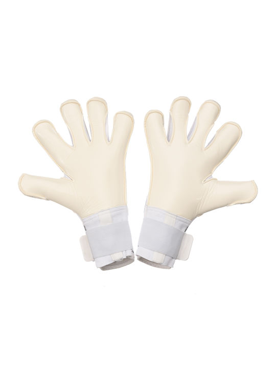 Lupos Helix One Pro Goalkeeper Gloves — German Latex Contact — Hybrid Cut —white/silver