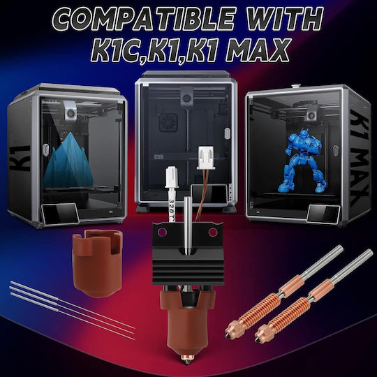 Kit Upgrade Hotend 31 Piese Creality K1/k1 Max/k1c Imprimantă 3D Bloc de Încălzire Ceramic Duza 0.4 Mm Viteze Până la 600 Mm S Rezistent la Temperatură Înaltă Unelte de Curățare Accesorii