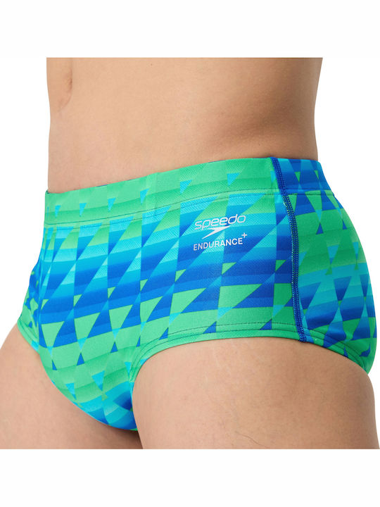 Men's Swimwear Slip Light Green/Blue with Patterns