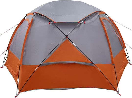 vidaXL Summer Camping Tent Orange for 4 People 355x306x176cm Grey and Orange