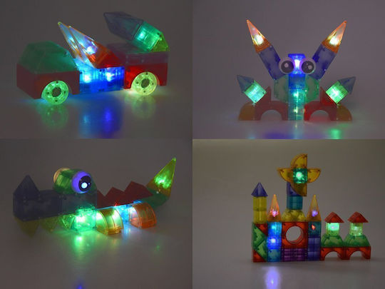 Jokomisiada Cărămizi Magnetice 3D Iluminate Cărămizi Magnetice 64 Piese Za5240