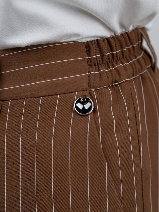Pantaloni Elastici Slim Fit Maro