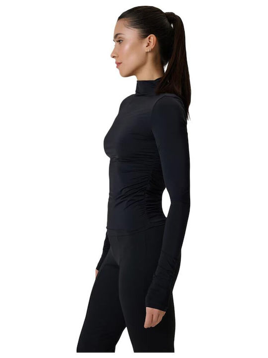 Functional Women's Long Sleeve Black Blouse