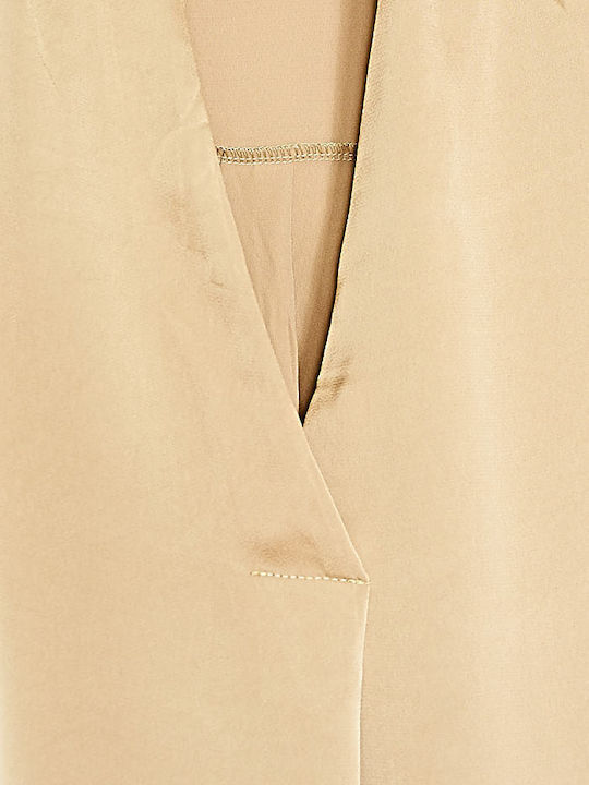 Women's Satin Beige Blouse
