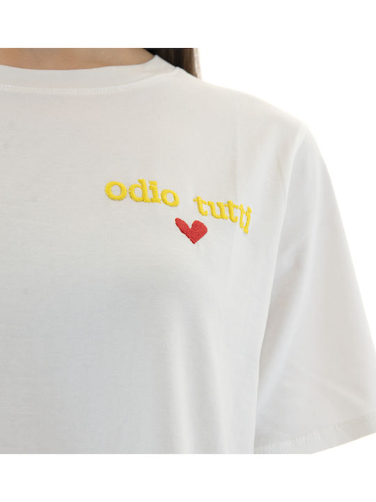 Women's T-shirt Yellow-White