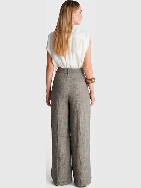 Hosen Für Damen Leinen Grau