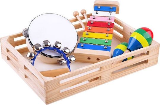 Jokomisiada Set Din Lemn De Instrumente Muzicale 4 În 1 Jucărie In0134