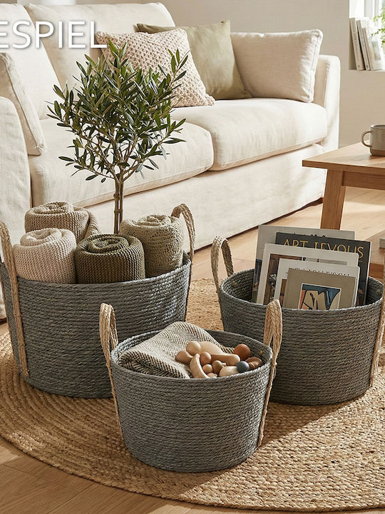 Espiel Καλαθι Synth Rattan Στρογγ Set/3 Γκρι 35x30 30x25 25x20ek Κωδικός Fex204 Espiel Καλαθι Synth Rattan Στρογγ Set/3 Γκρι 35x30 30x25 25x20ek Κωδικός Fex204