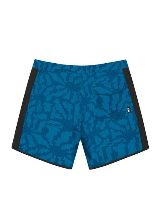 Men's Swimwear Bermuda Black-Blue With Patterns