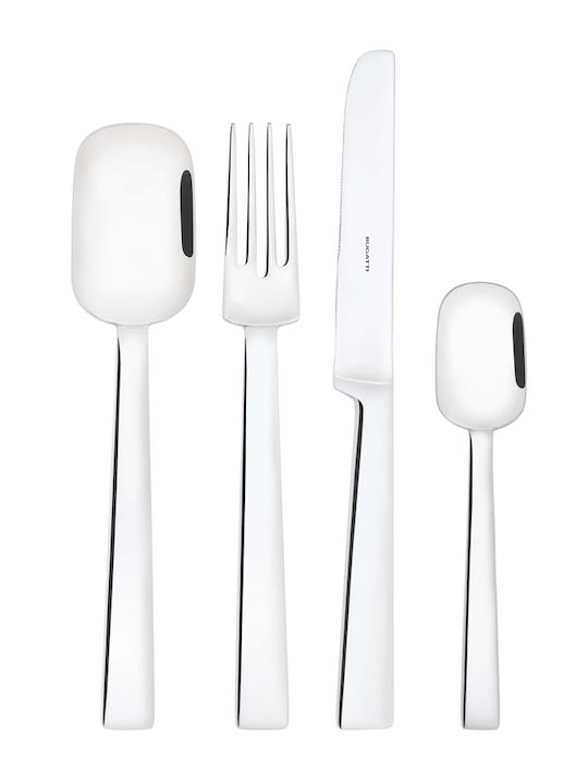 Casa Bugatti Set de Tacâmuri Inoxidabile Gri 24 Bucăți