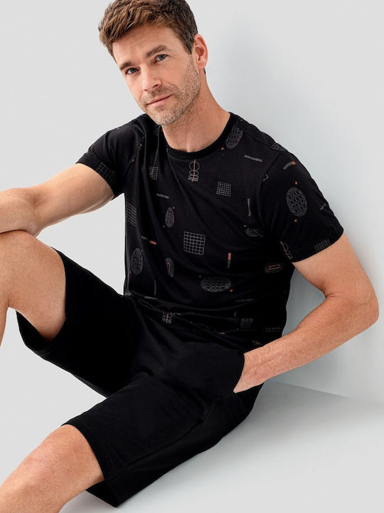 Roly Poly Sommer Herrenpyjama Schwarz