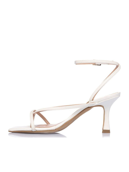 Damen Sandalen Aus Leder Weiß