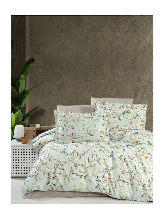 Madi Niva Super-Double Bed Sheets Set 240x260cm Green 4 Pieces
