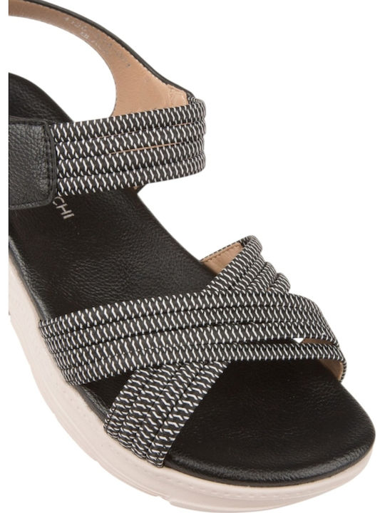 Damen Flache Sandalen Schwarz