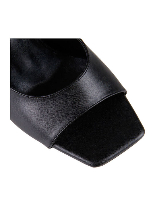 Mules With High Heel In Black Colour