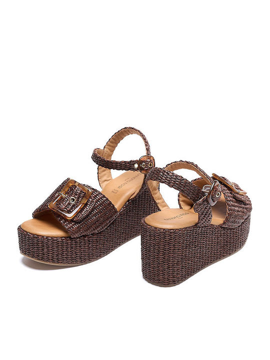 Damenplattformen Braune Sommer Frauen Plattformen