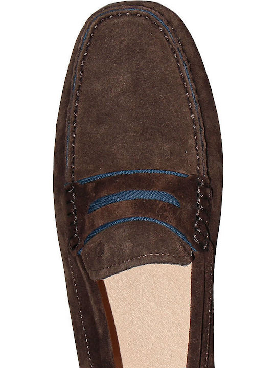 Leather Men's Moccasins in Brown Colour