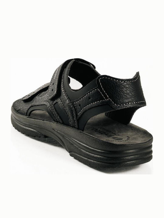 Leather Men's Sandals in Black Colour
