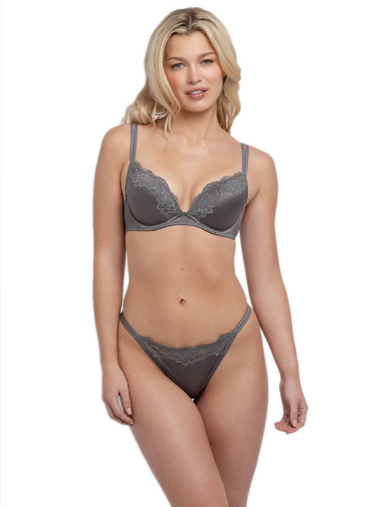 Pink and Grey Plunge Bras 2Pack