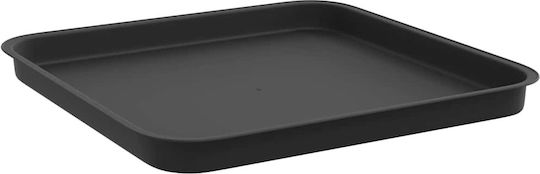 vidaXL Plastic Black Pot Plate 32x32cm Set of 6 42020365