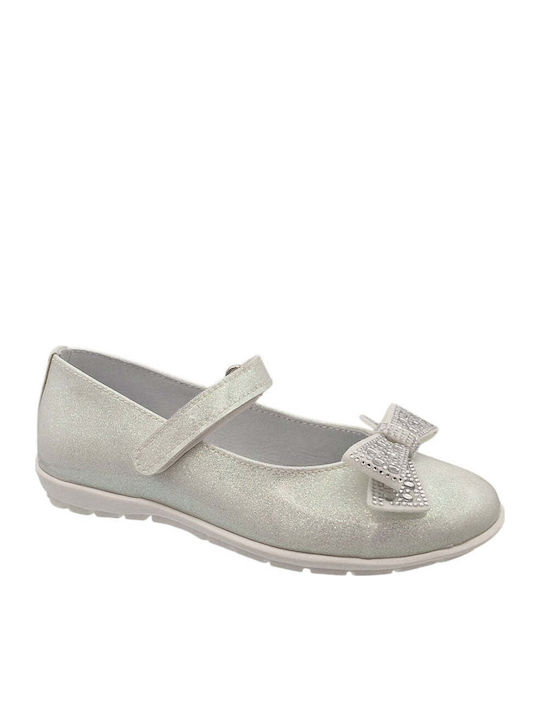 Kids Anatomic Ballerinas With Hoop & Loop Closure Leather Gold