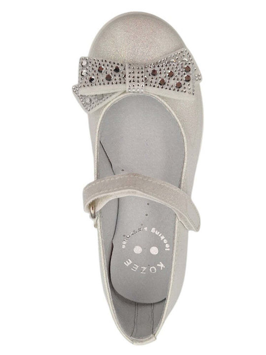 Kids Anatomic Ballerinas With Hoop & Loop Closure Leather Gold