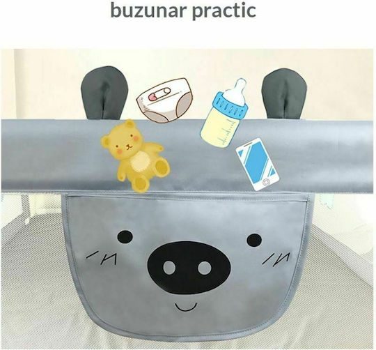 Primabobo Bară de Protecție pentru Pat din Metal în Culoare Gri 68 cm