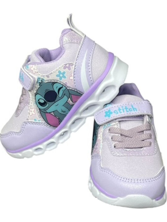 Stitch Stitch Kinder Sneaker mit Bügel- und Schleifenverschluss mit Lichtern Flieder PA-07164-34-18