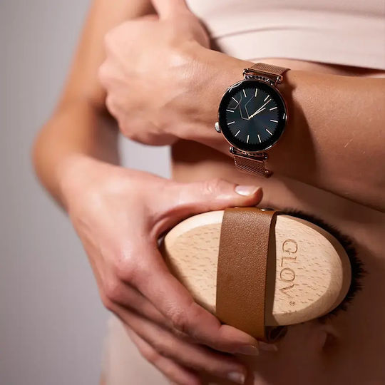 MaxCom FW73 Onyx Gold + Glov Rostfreier Stahl Smartwatch mit Herzfrequenz