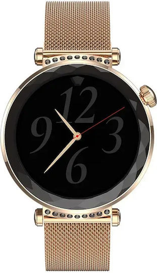 MaxCom FW73 Onyx Gold + Glov Rostfreier Stahl Smartwatch mit Herzfrequenz