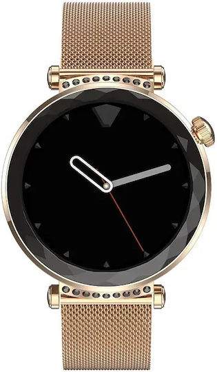 MaxCom FW73 Onyx Gold + Glov Rostfreier Stahl Smartwatch mit Herzfrequenz