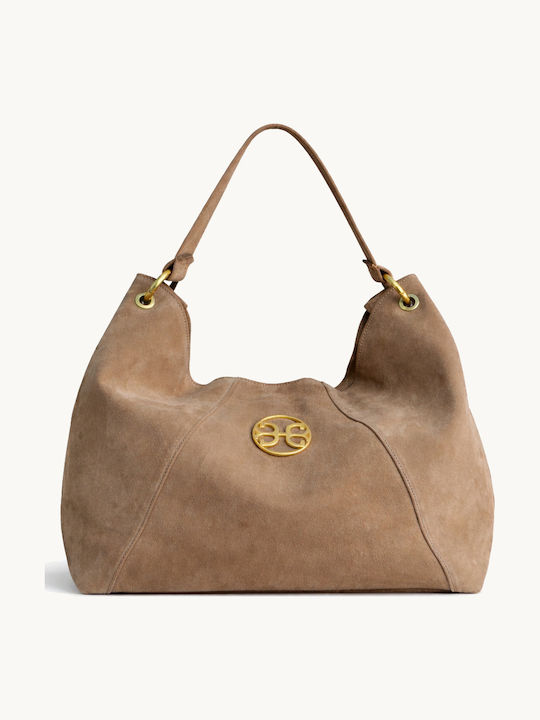 Capri Geantă Tote de Mână din Piele pentru Damă Taupe