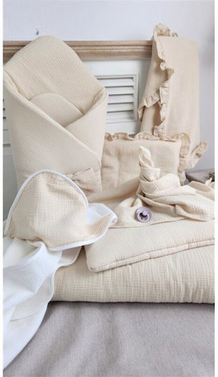 Qmini Pătură Pepinieră Swaddling 100% Bumbac Bej 75x75 cm