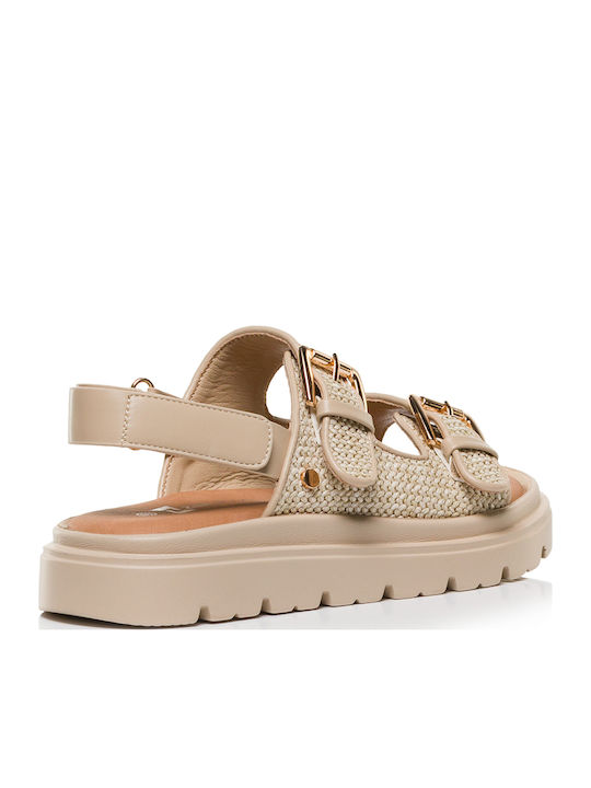 Дамски Сандали Flatforms Бежови