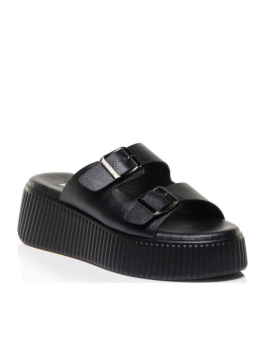 Summer Women's Platform Sandals in Slipper Style Black