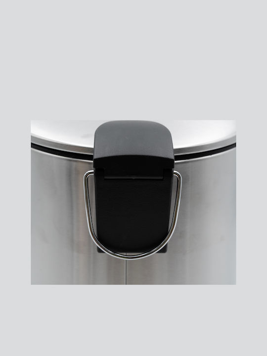 TnS Hotel Classic Inox Bathroom Brush and Trash Can Set Soft Close 5l Silver